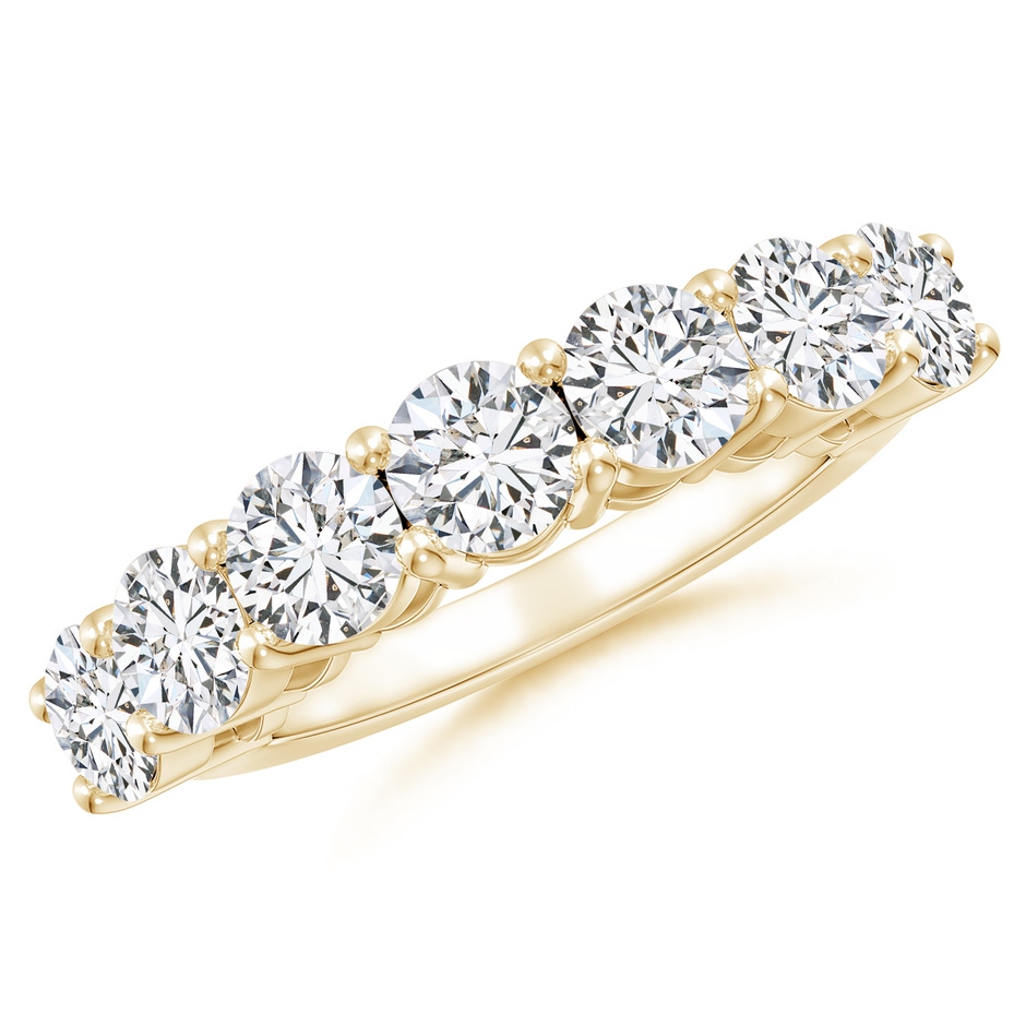 5.1mm HSI2 Half Eternity Seven Stone Diamond Wedding Band in Yellow Gold 