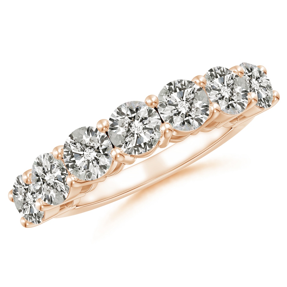 5.1mm KI3 Half Eternity Seven Stone Diamond Wedding Band in Rose Gold 