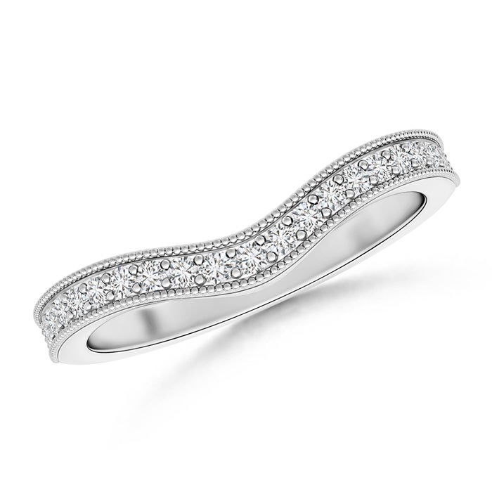 Pave-Set Diamond Contour Wedding Ring for Women