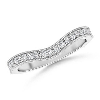 1.4mm HSI2 Pavé-Set Diamond Contour Wedding Band for Women in White Gold