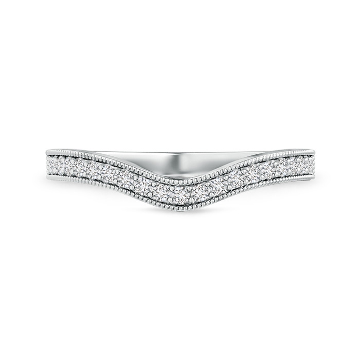 1.4mm HSI2 Pavé-Set Diamond Contour Wedding Band for Women in White Gold side-1