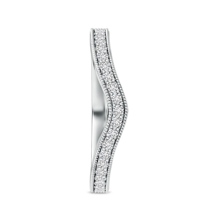 1.4mm HSI2 Pavé-Set Diamond Contour Wedding Band for Women in White Gold side-2