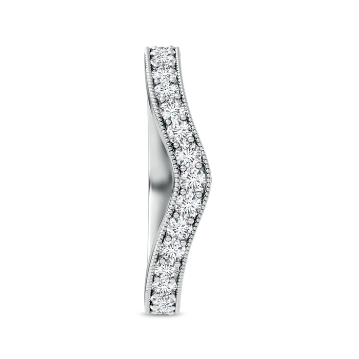 2mm GVS2 Pavé-Set Diamond Contour Wedding Band for Women in White Gold side-2