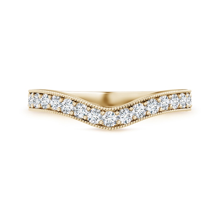 2mm GVS2 Pavé-Set Diamond Contour Wedding Band for Women in Yellow Gold side-1