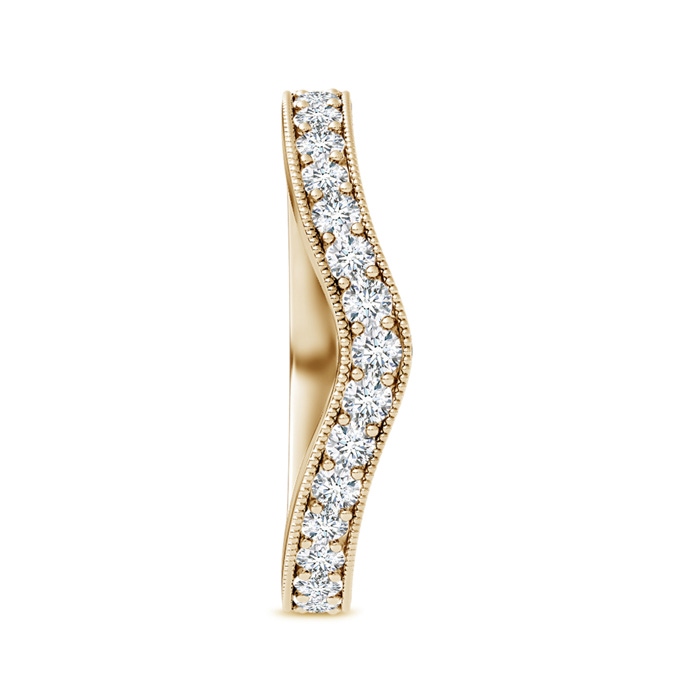 2mm GVS2 Pavé-Set Diamond Contour Wedding Band for Women in Yellow Gold side-2