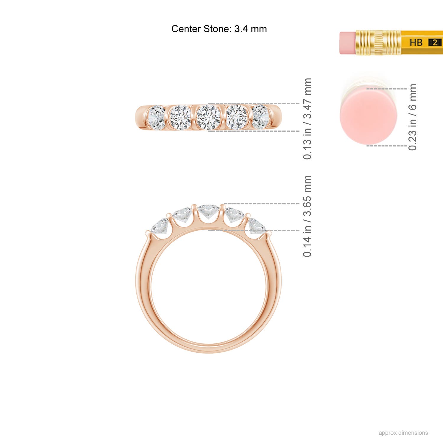 H, SI2 / 0.73 CT / 14 KT Rose Gold