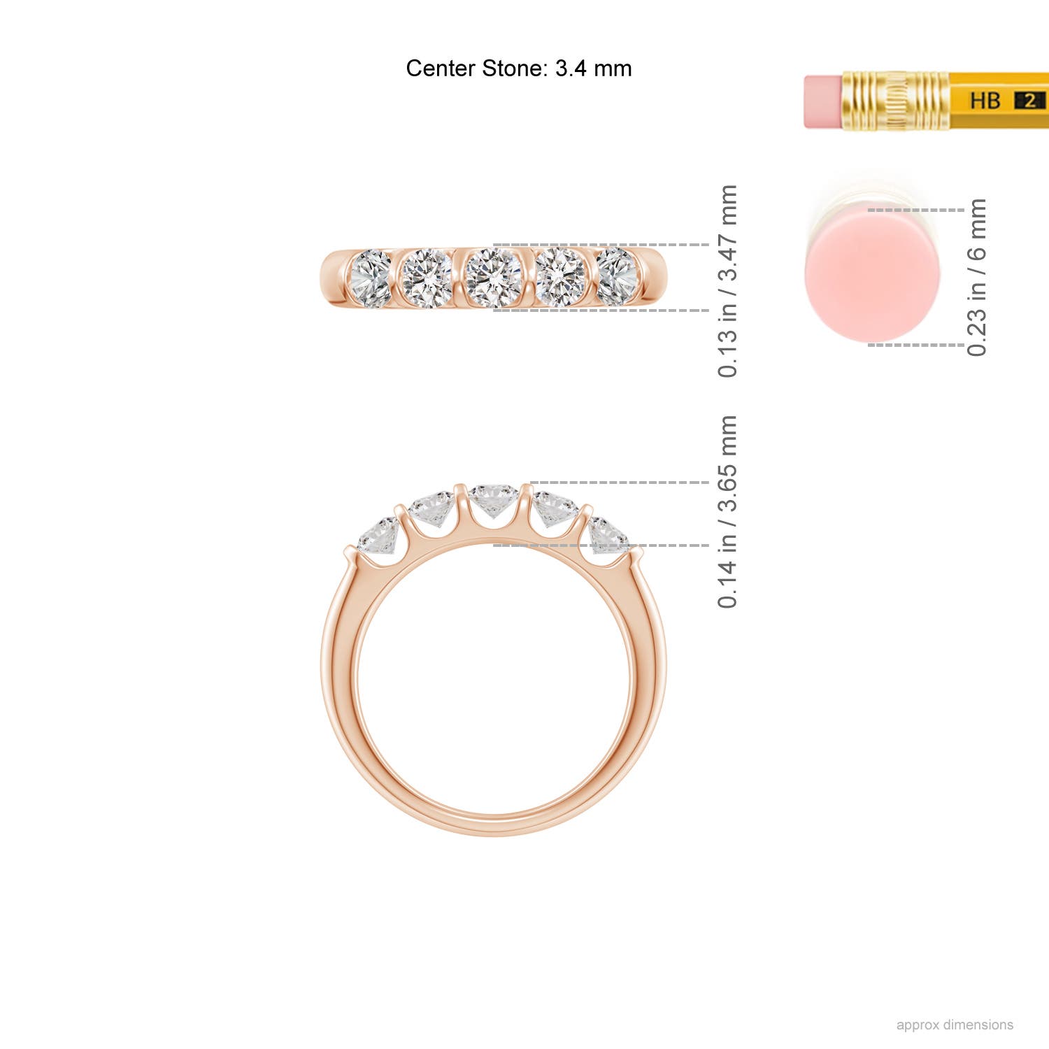 I-J, I1-I2 / 0.73 CT / 14 KT Rose Gold