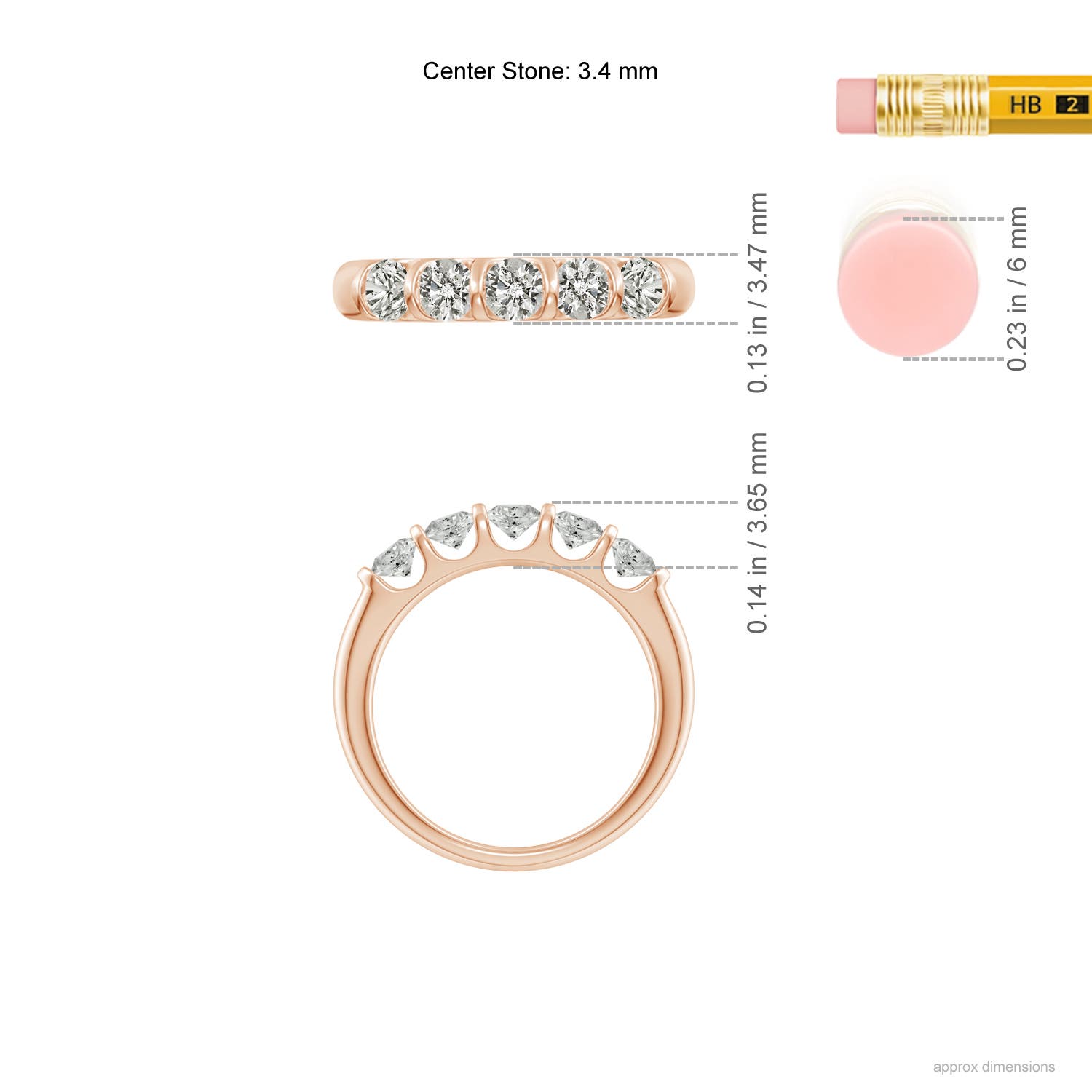 K, I3 / 0.73 CT / 14 KT Rose Gold