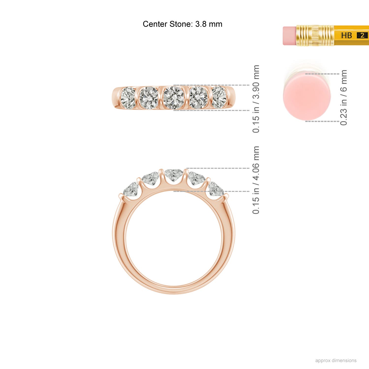 K, I3 / 1 CT / 14 KT Rose Gold