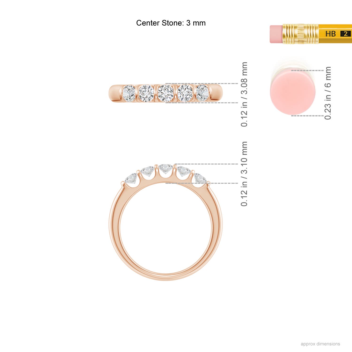 H, SI2 / 0.53 CT / 14 KT Rose Gold