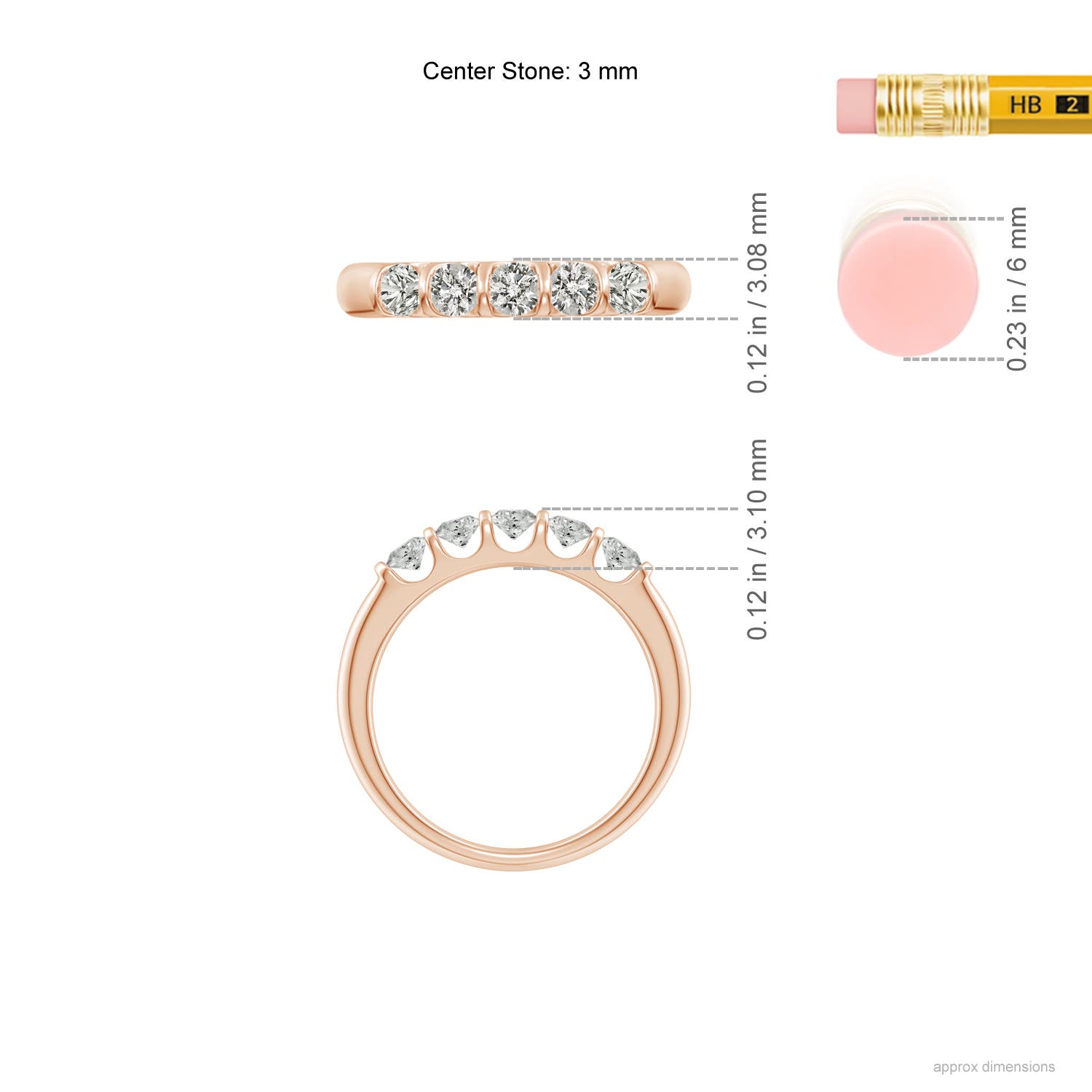 K, I3 / 0.53 CT / 14 KT Rose Gold