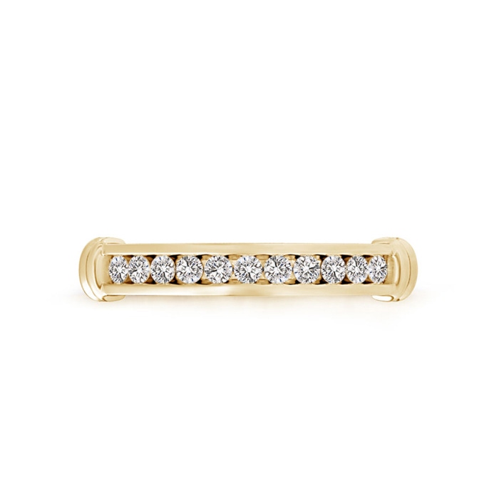 1.7mm IJI1I2 Channel Set Round Diamond Semi Eternity Love Wedding Band in Yellow Gold side-1
