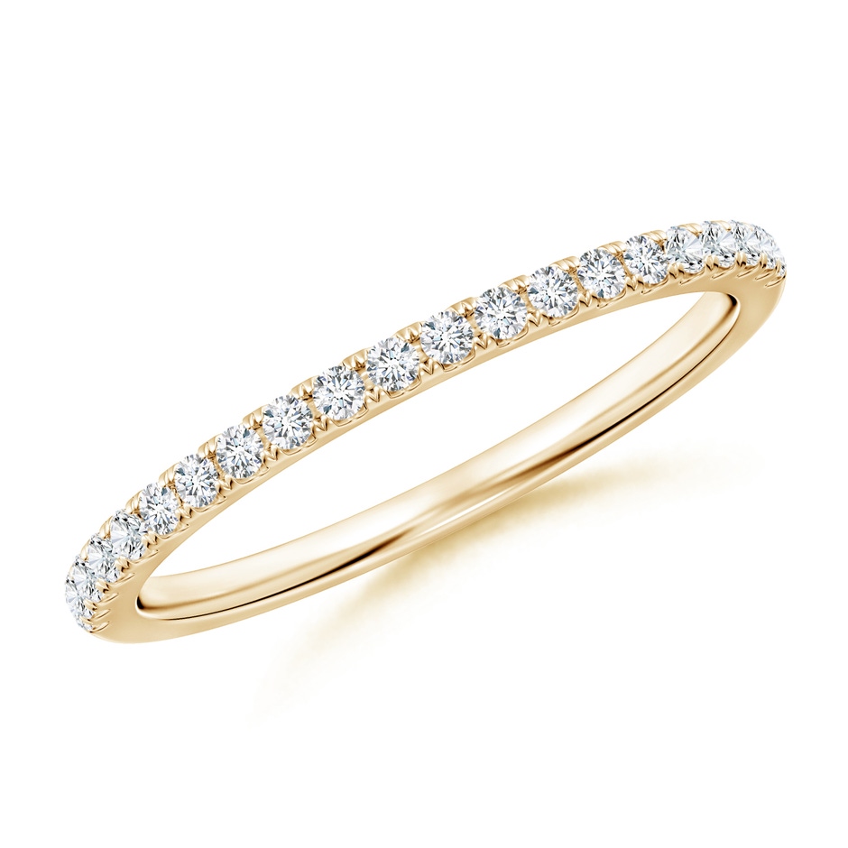 1.3mm GHVS Classic Diamond Half Eternity Wedding Band in Yellow Gold 