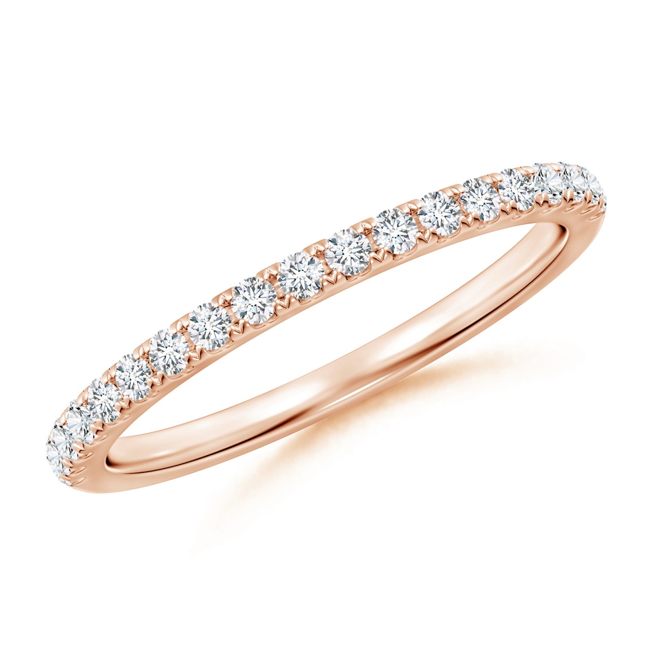 1.5mm GHVS Classic Diamond Half Eternity Wedding Band in Rose Gold 