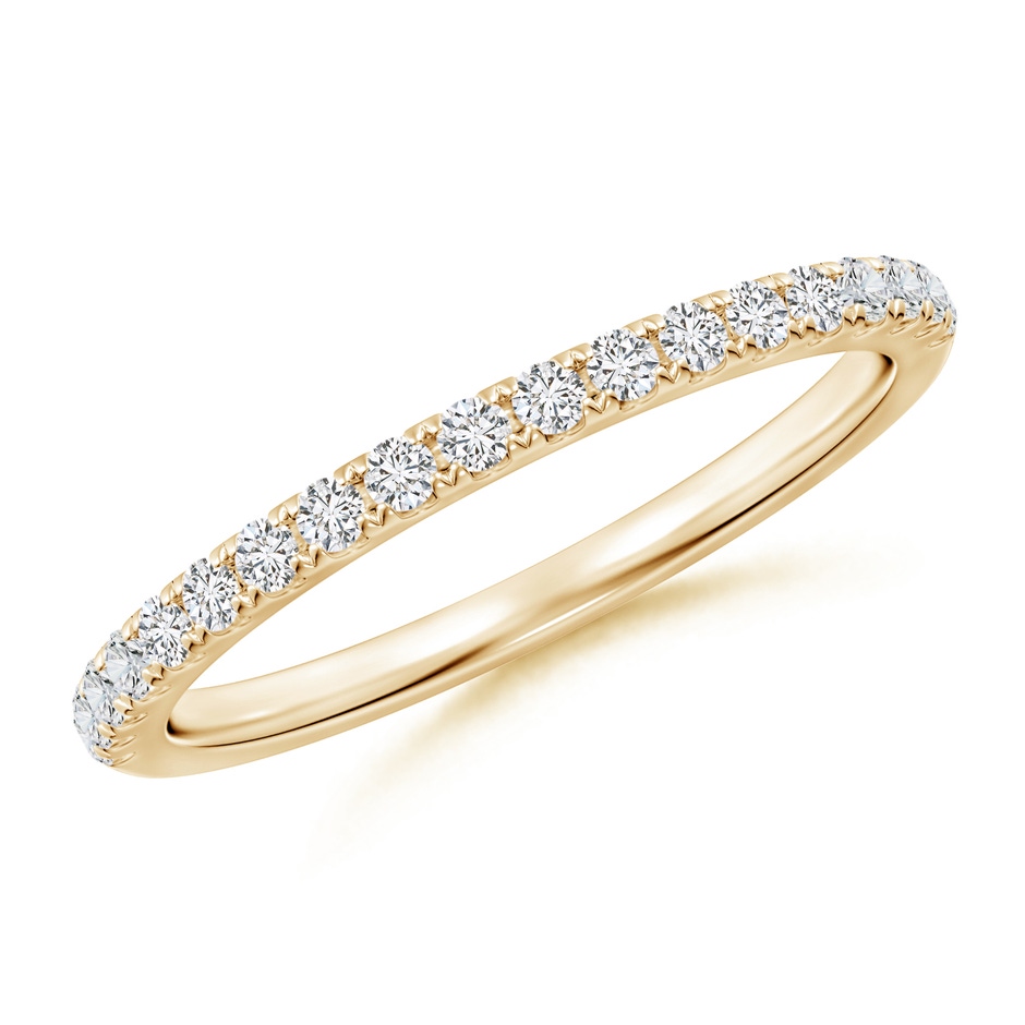 1.5mm HSI2 Classic Diamond Half Eternity Wedding Band in Yellow Gold 