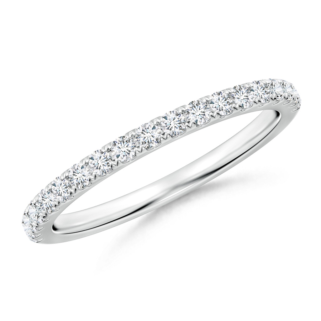 1.6mm GHVS Classic Diamond Half Eternity Wedding Band in White Gold