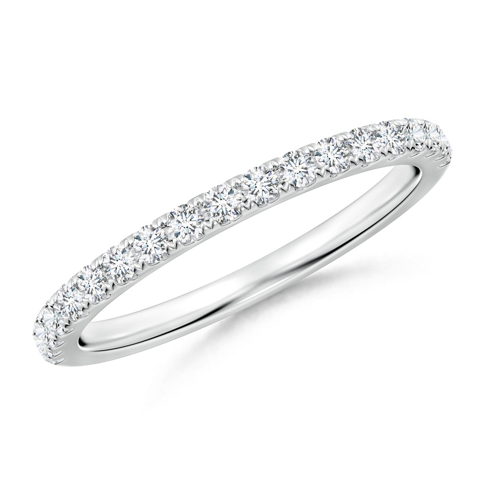 1.6mm GHVS Classic Diamond Half Eternity Wedding Band in White Gold 