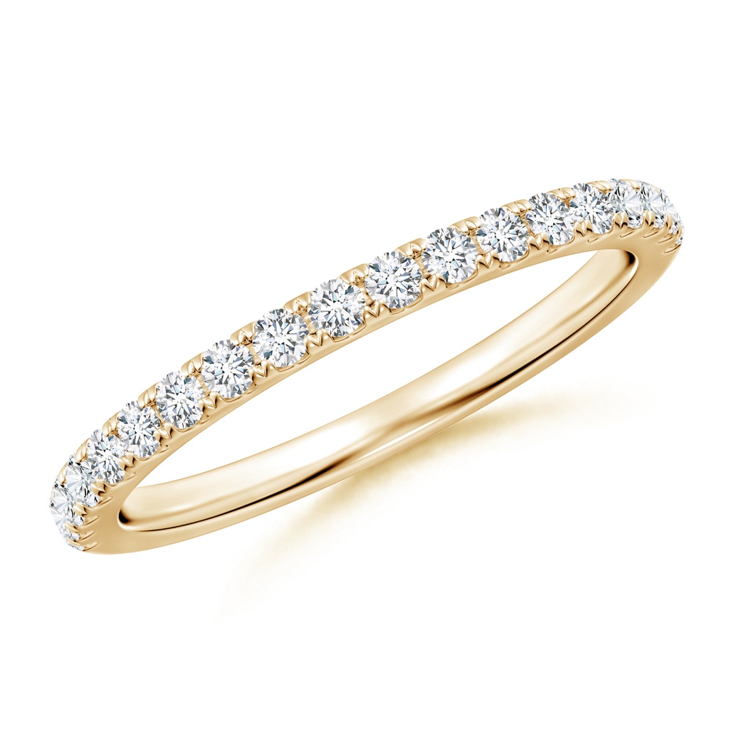 1.6mm GHVS Classic Diamond Half Eternity Wedding Band in Yellow Gold