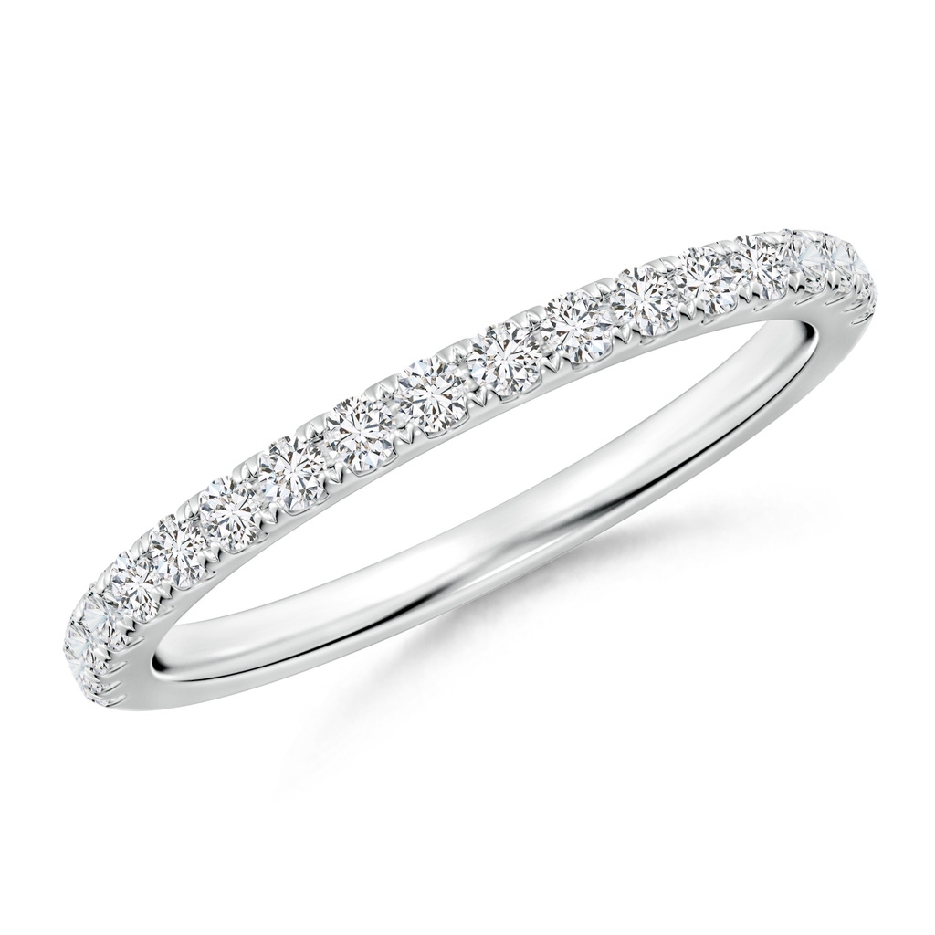 1.6mm HSI2 Classic Diamond Half Eternity Wedding Band in White Gold 