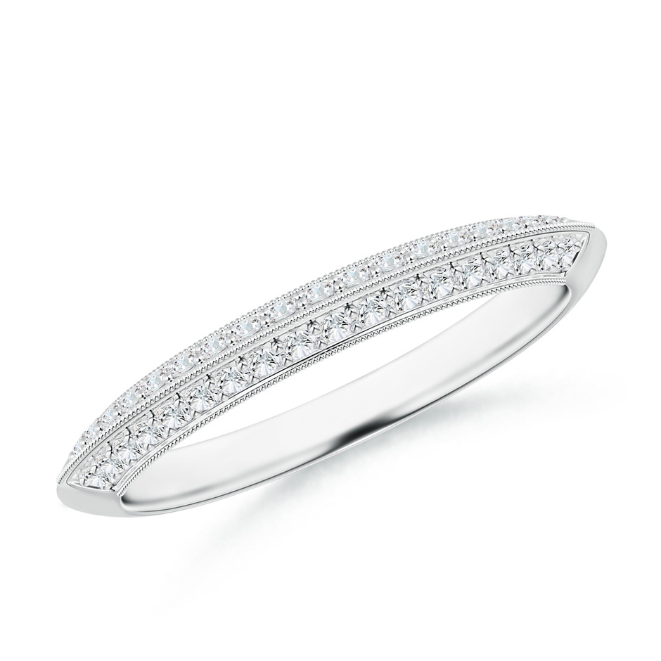 1.2mm GVS2 Pavé-Set Diamond Knife Edge Wedding Band for Women in White Gold 