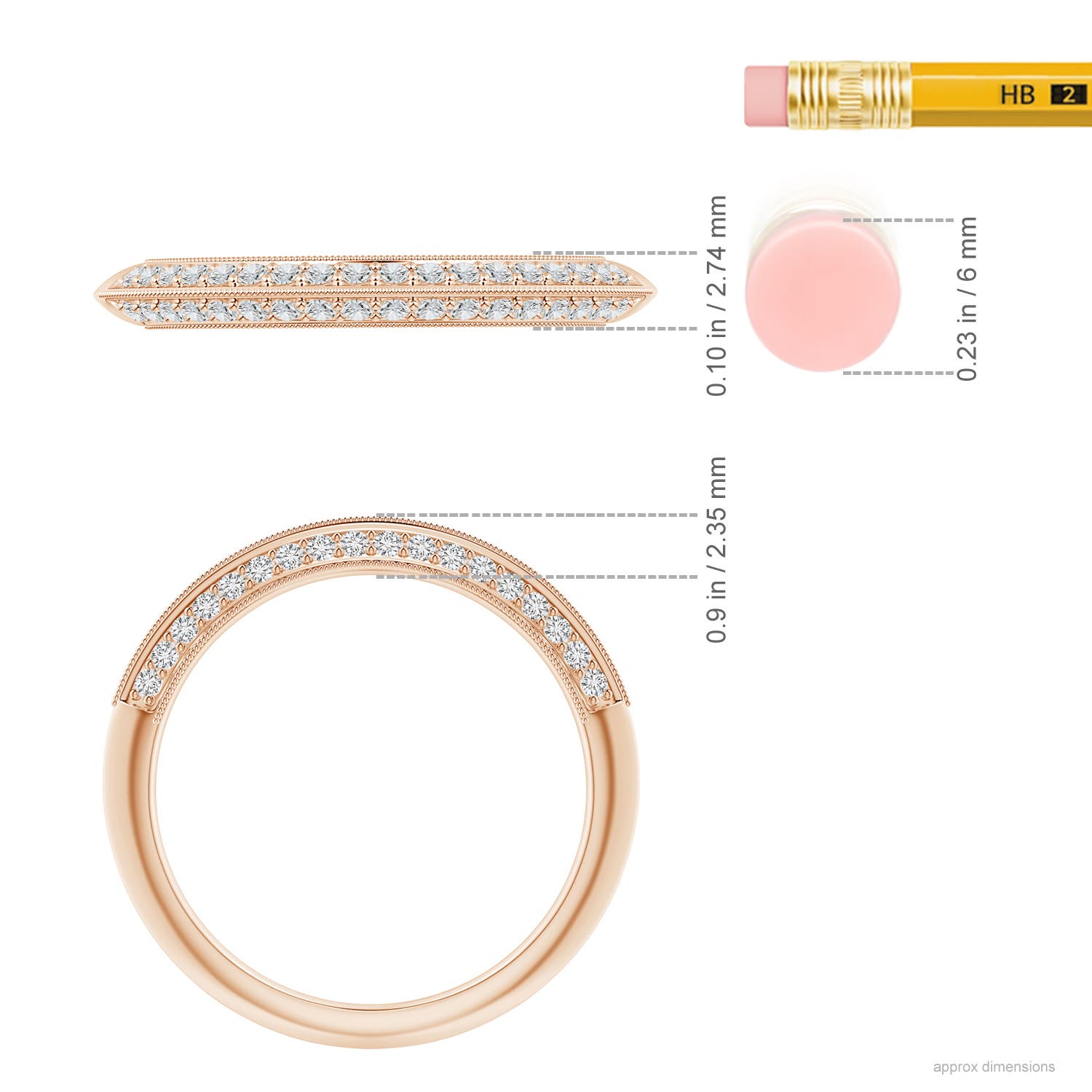 H, SI2 / 0.27 CT / 14 KT Rose Gold