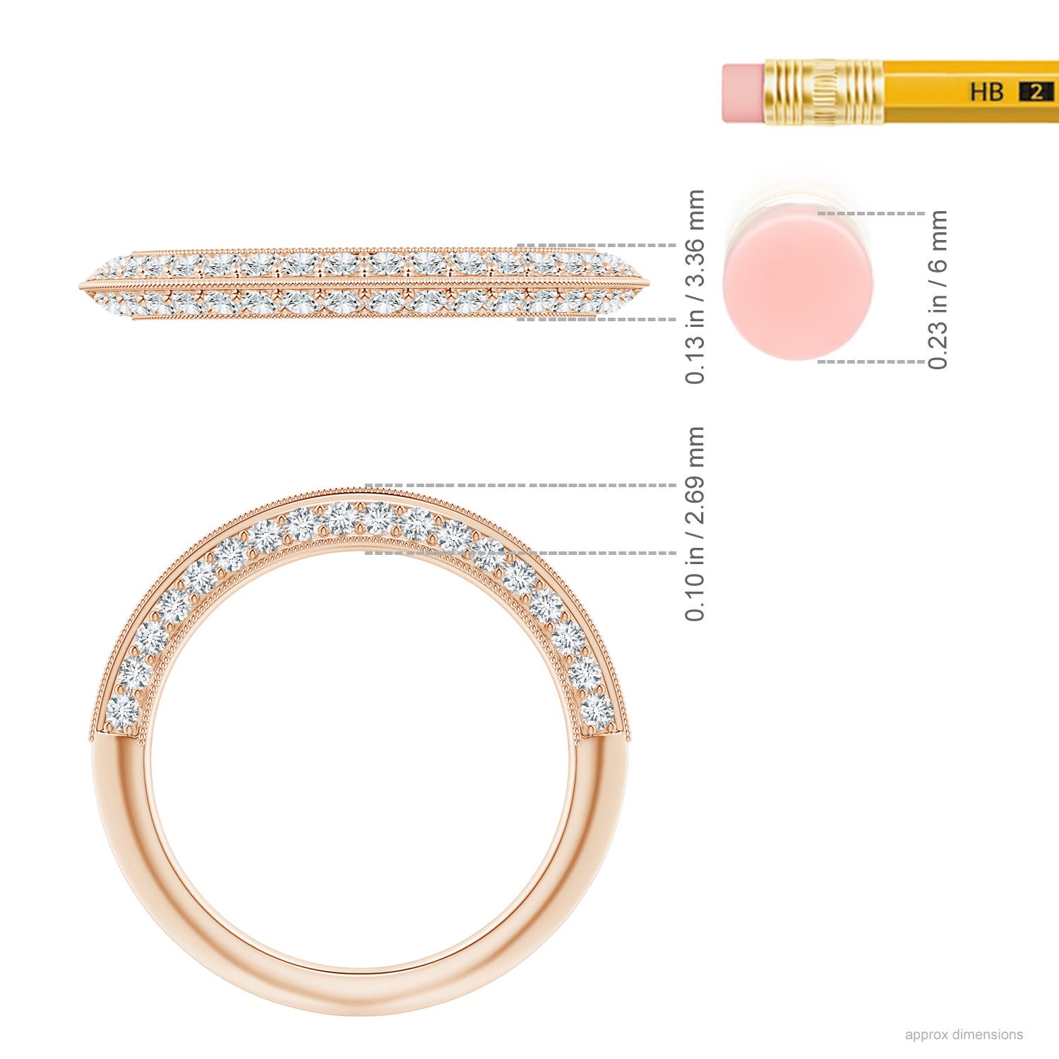 F-G, VS / 0.5 CT / 14 KT Rose Gold