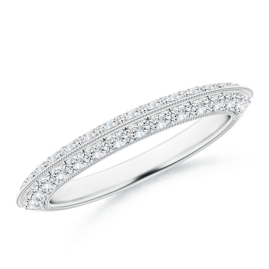 1.75mm GVS2 Pavé-Set Diamond Knife Edge Wedding Band for Women in White Gold 