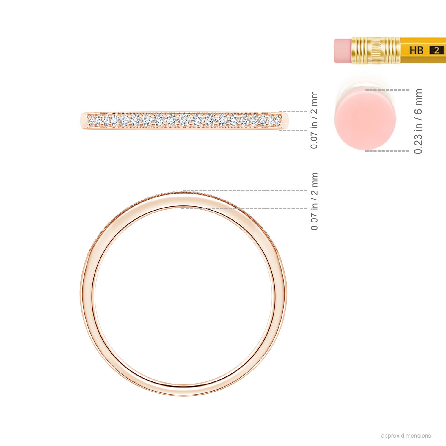 G, VS2 / 0.13 CT / 14 KT Rose Gold