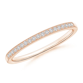 1.1mm HSI2 pave-Set Women's Diamond Wedding Band with Milgrain Edge in Rose Gold