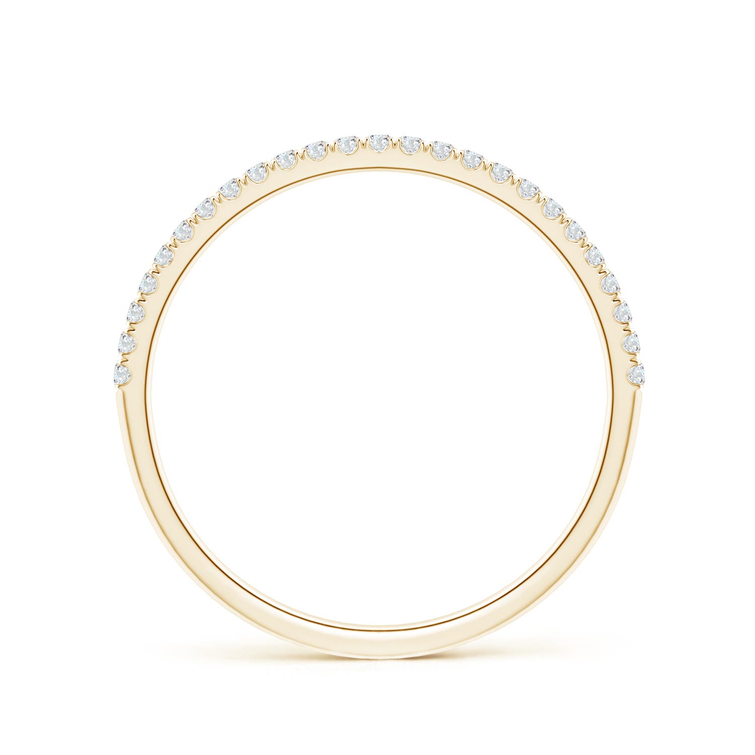 1.1mm GVS2 Classic Split Prong Diamond Half Eternity Wedding Ring in 18K Yellow Gold