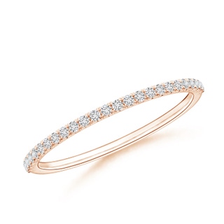 1.1mm HSI2 Classic Split Prong Diamond Half Eternity Wedding Ring in Rose Gold