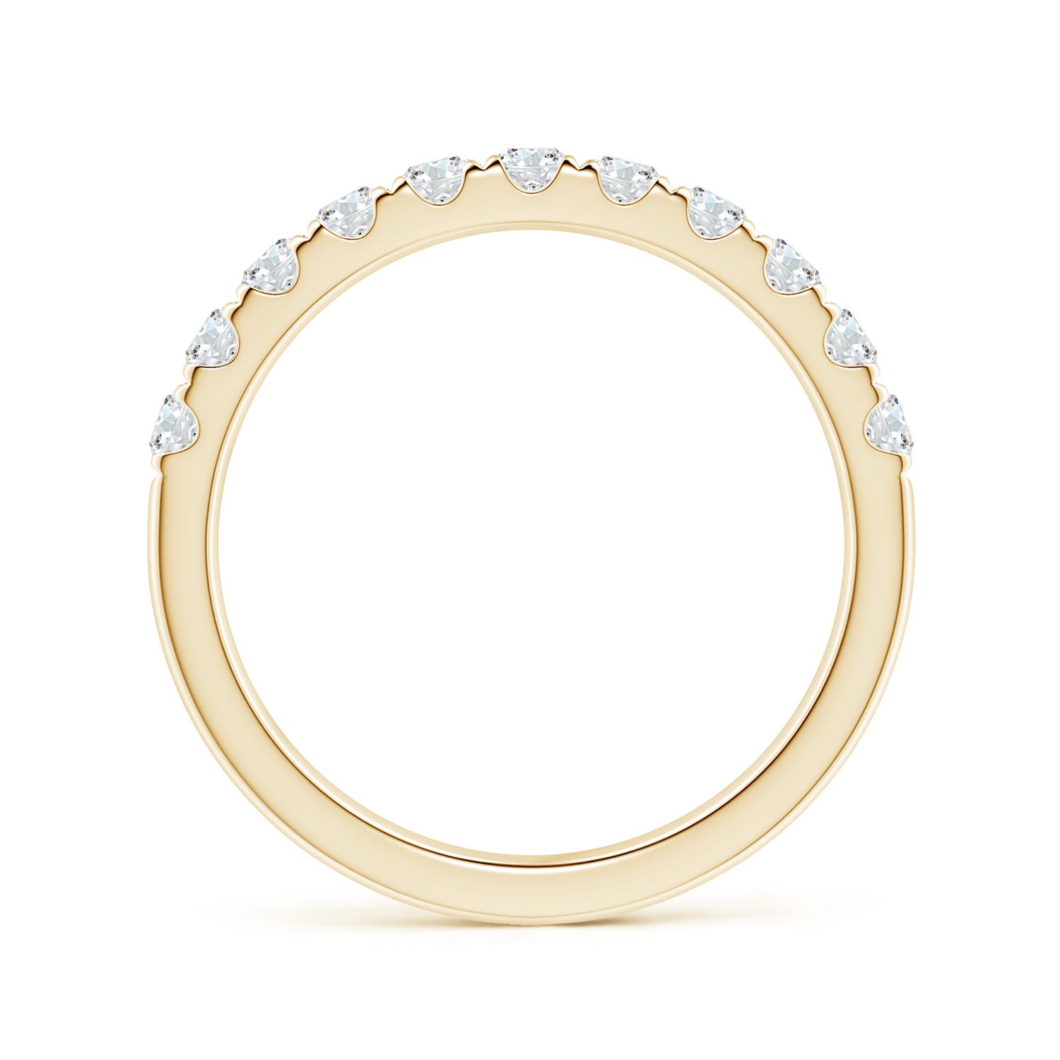 2.5mm GVS2 Classic Split Prong Diamond Half Eternity Wedding Ring in Yellow Gold