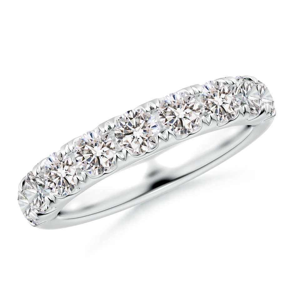 3.5mm IJI1I2 Classic Split Prong Diamond Half Eternity Wedding Ring in 18K White Gold 