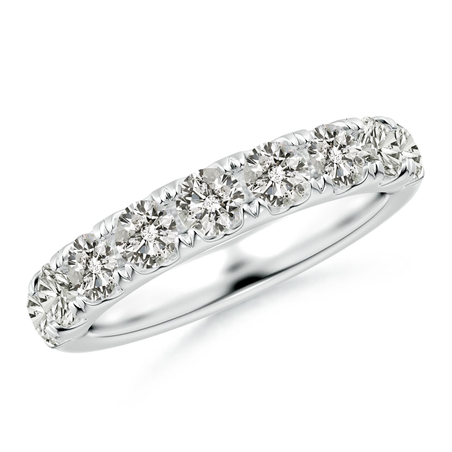 3.5mm KI3 Classic Split Prong Diamond Half Eternity Wedding Ring in White Gold
