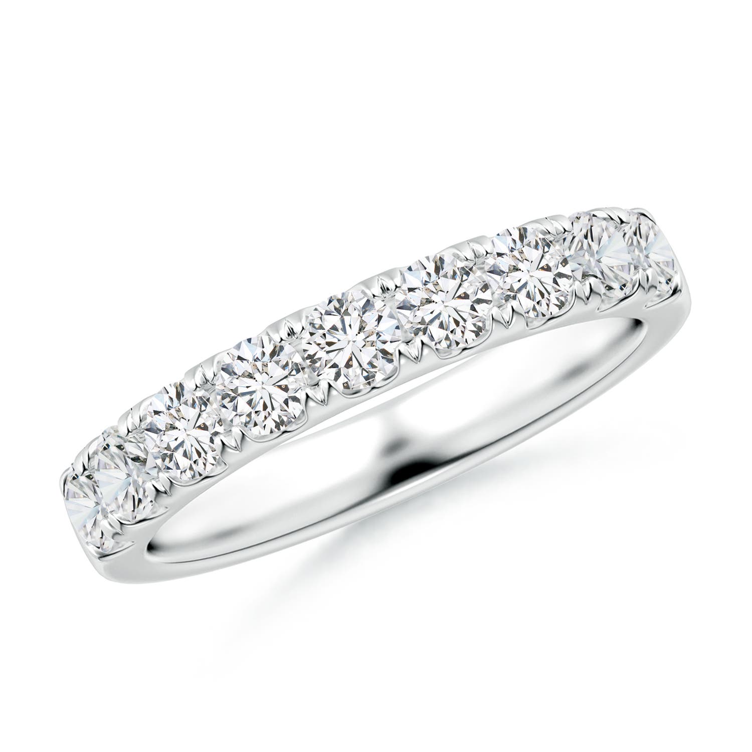 3mm HSI2 Classic Split Prong Diamond Half Eternity Wedding Ring in 18K White Gold