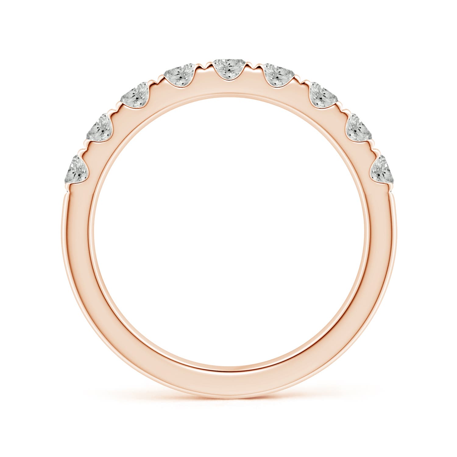 Angara Natural Diamond Half Eternity Wedding Ring in 14K Solid Gold (3MM) - Picture 25 of 34