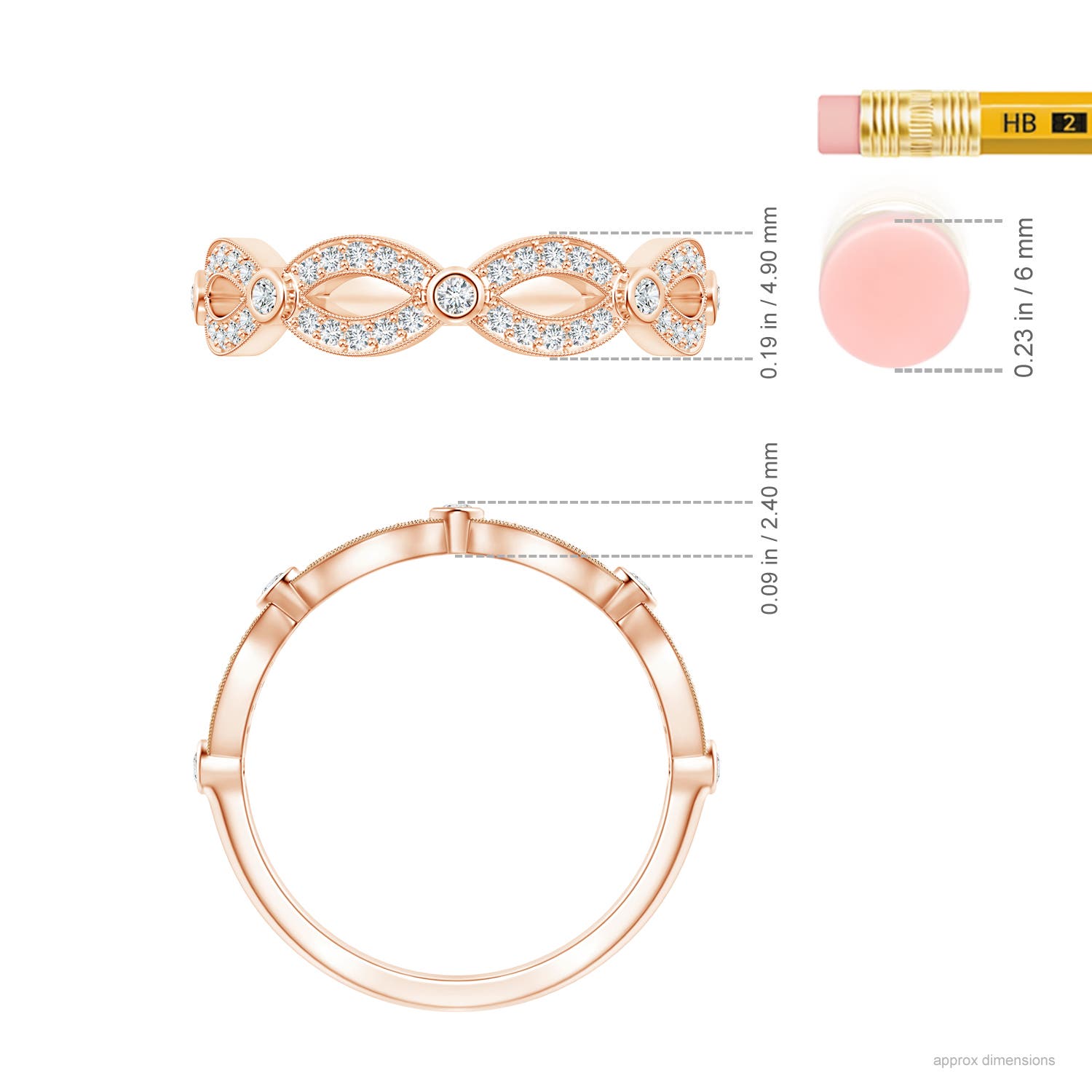 G, VS2 / 0.25 CT / 14 KT Rose Gold