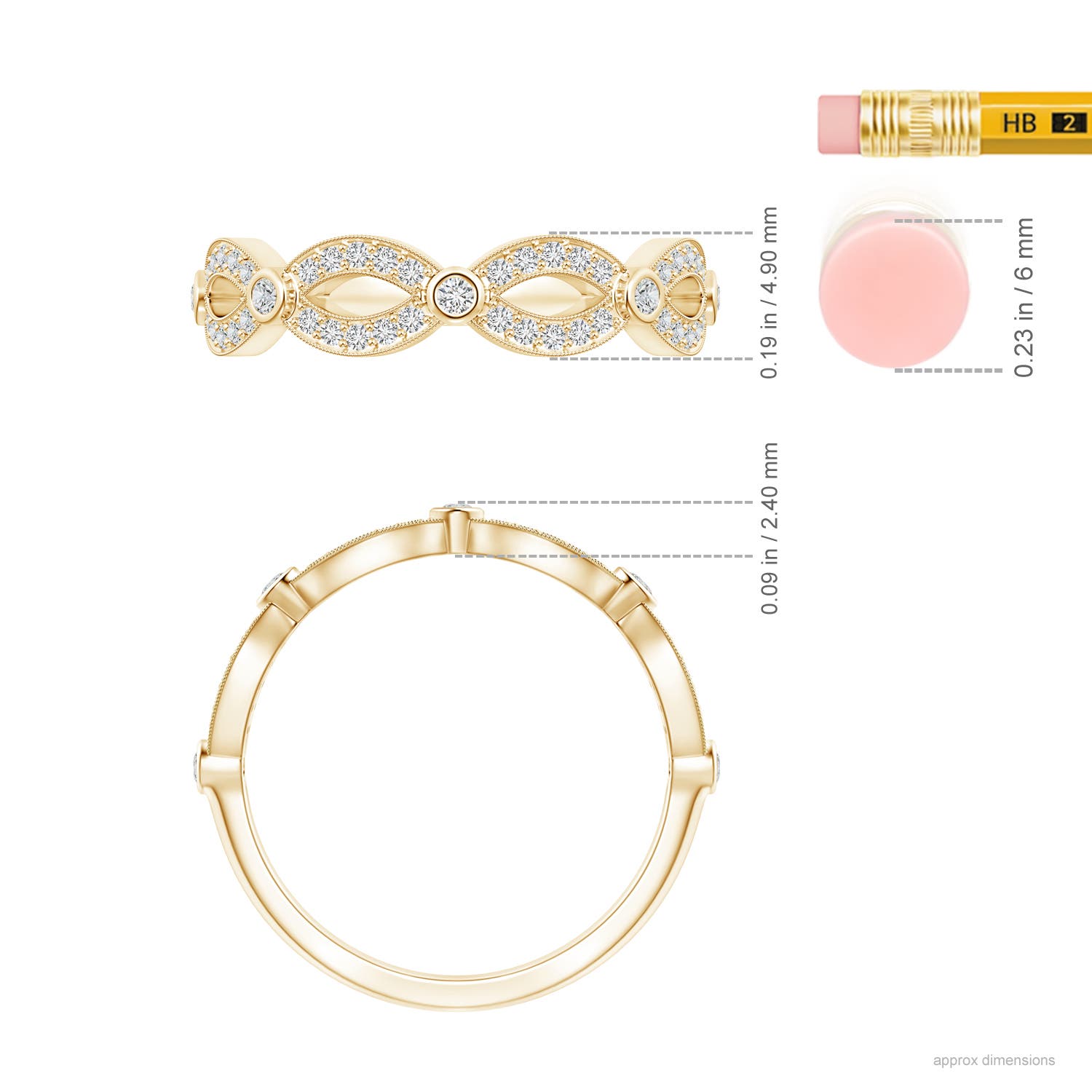 H, SI2 / 0.25 CT / 14 KT Yellow Gold