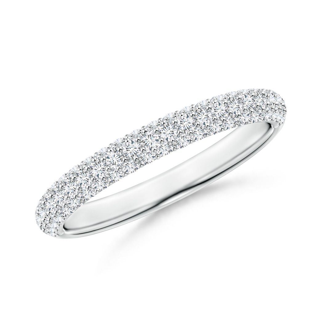 1.2mm GVS2 Triple Row Diamond Wedding Band for Women in P950 Platinum