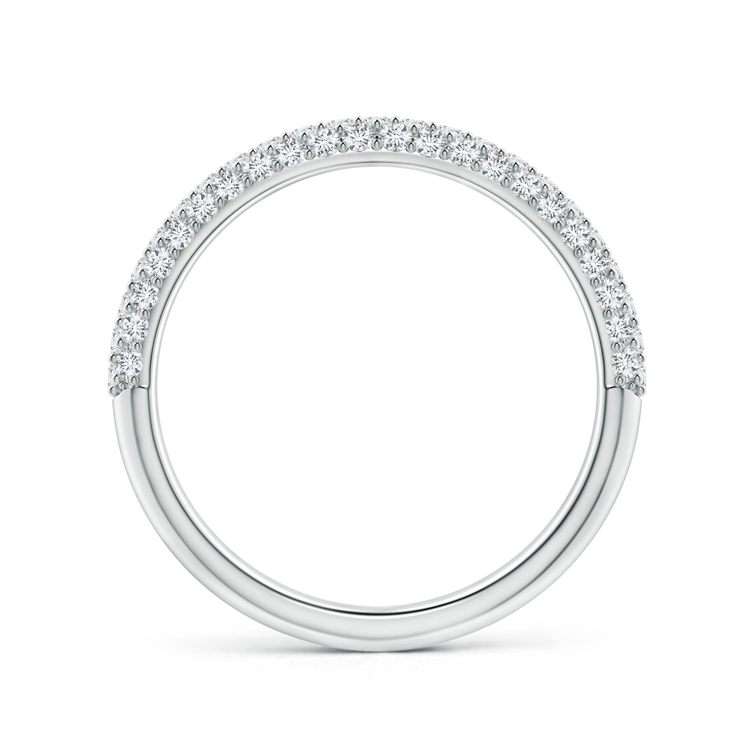 1.2mm GVS2 Triple Row Diamond Wedding Band for Women in P950 Platinum