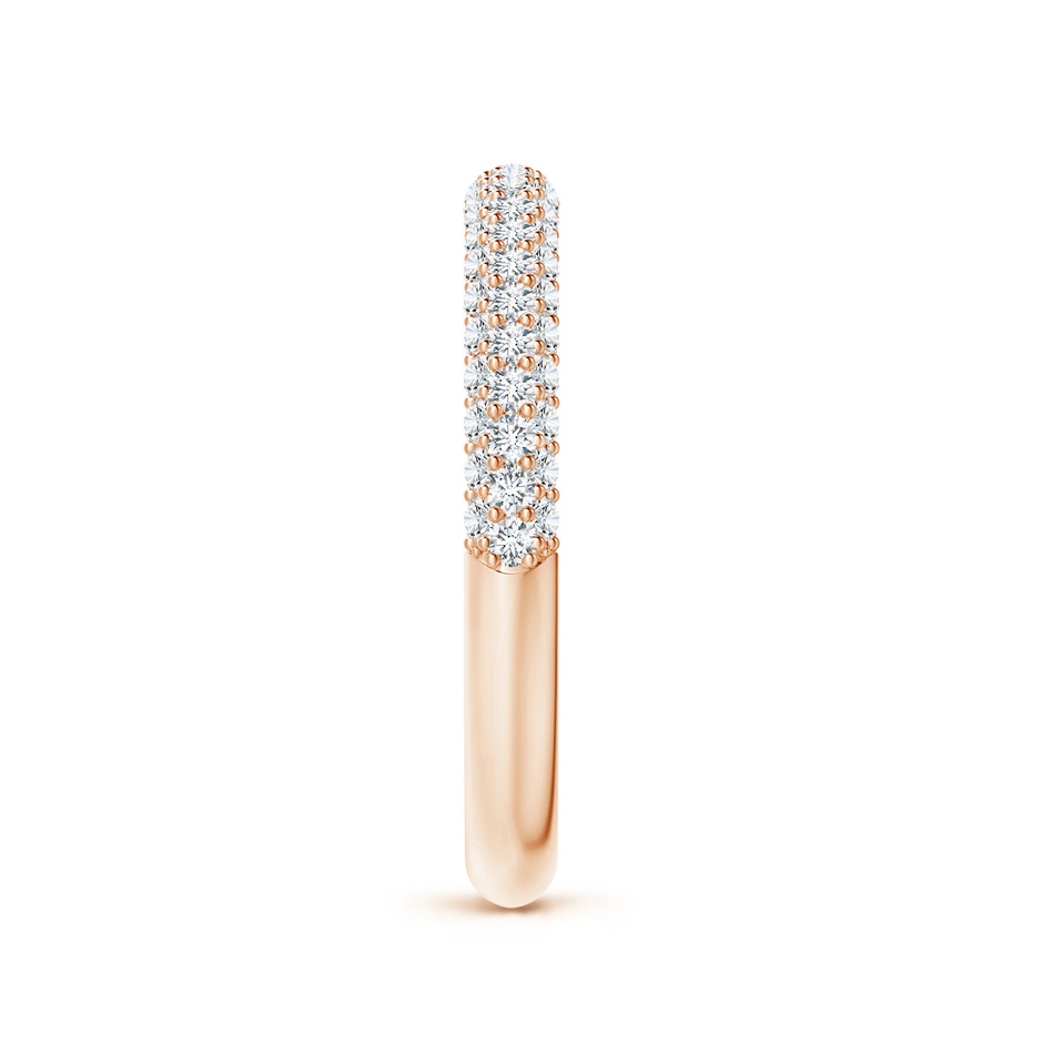 1.2mm GVS2 Triple Row Diamond Wedding Band for Women in Rose Gold side-2