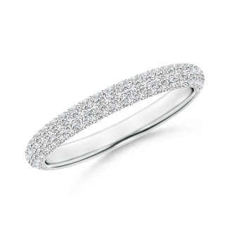 1.2mm HSI2 Triple Row Diamond Wedding Band for Women in P950 Platinum