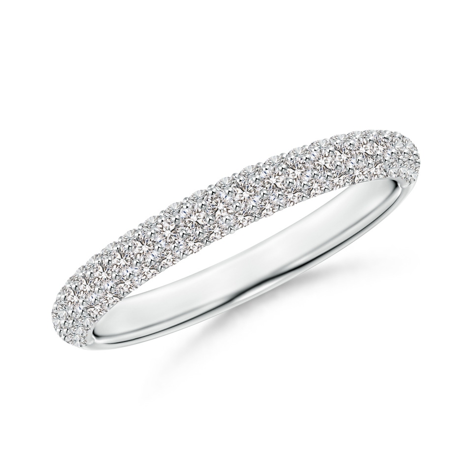 1.2mm IJI1I2 Triple Row Diamond Wedding Band for Women in 10K White Gold 