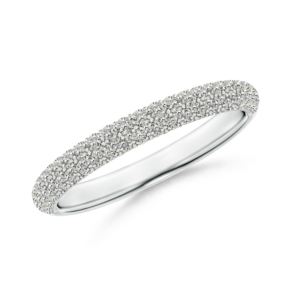 1.2mm KI3 Triple Row Diamond Wedding Band for Women in White Gold 