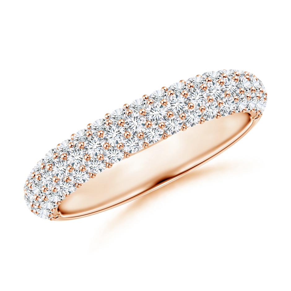 1.6mm GVS2 Triple Row Diamond Wedding Band for Women in Rose Gold 