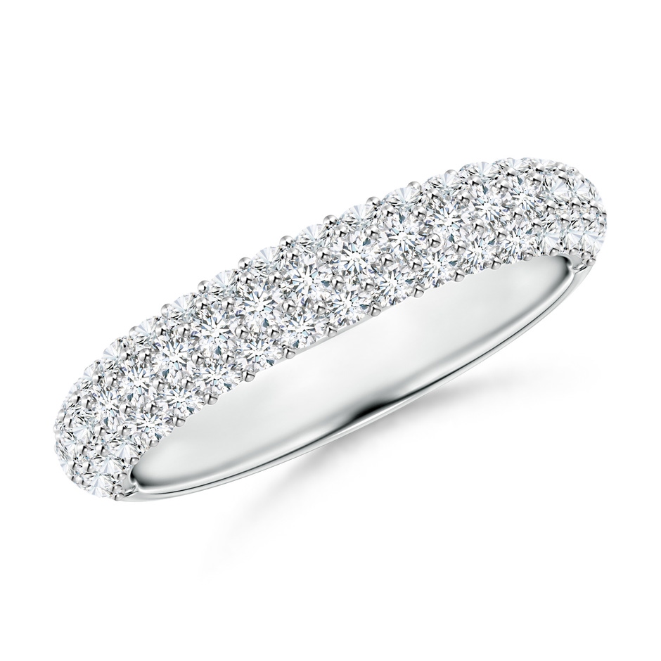 1.6mm GVS2 Triple Row Diamond Wedding Band for Women in White Gold 
