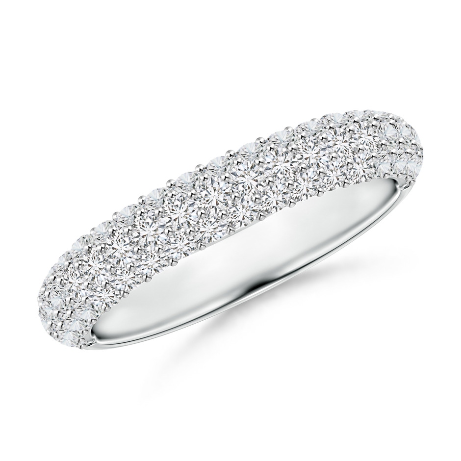 1.6mm HSI2 Triple Row Diamond Wedding Band for Women in P950 Platinum 