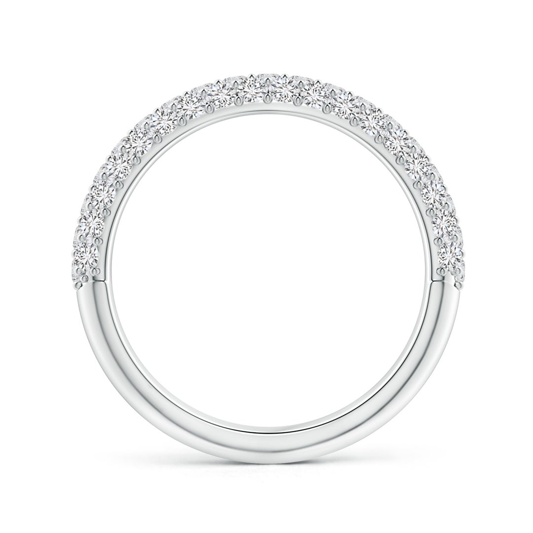 1.6mm HSI2 Triple Row Diamond Wedding Band for Women in White Gold - side 2