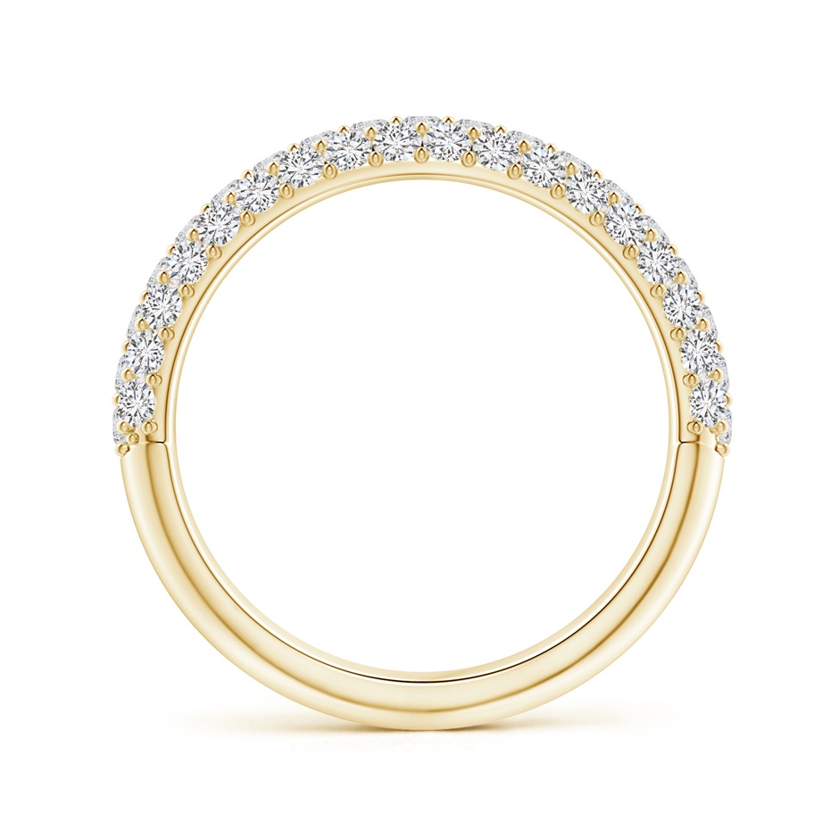 1.6mm HSI2 Triple Row Diamond Wedding Band for Women in Yellow Gold side-1