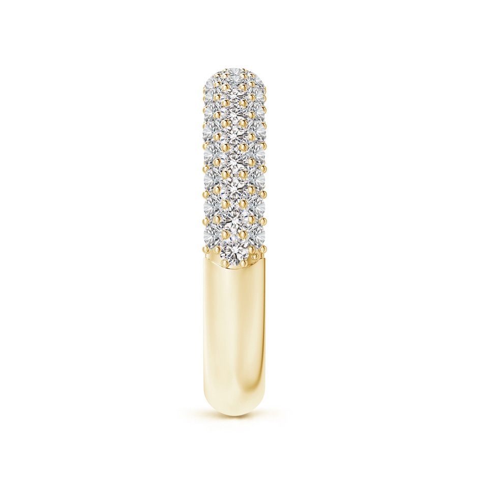 1.6mm IJI1I2 Triple Row Diamond Wedding Band for Women in Yellow Gold side-2